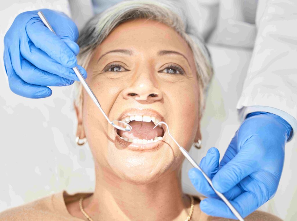 healthcare consulting and teeth with 
 woman